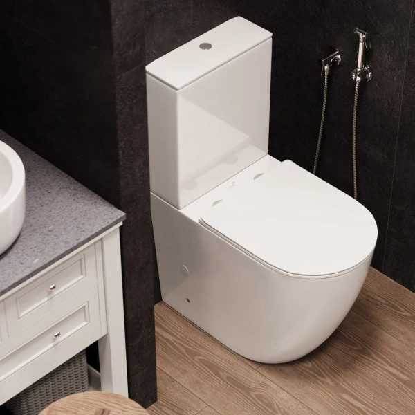 Унитаз-компакт Cerutti Spa Bella 8709 безободковый, с микролифтом фото в интернет-магазине «Wasser-Haus.ru»