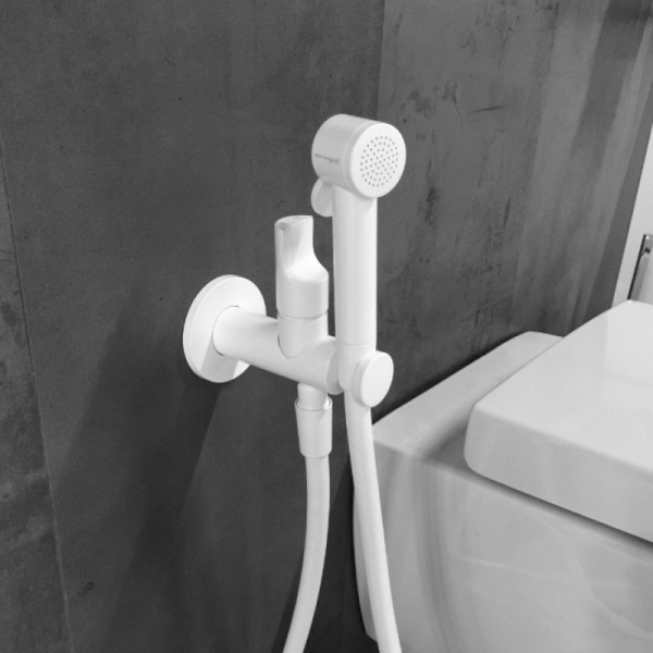 Гигиенический душ Fima Carlo Frattini Collettivita F2310/1NBS со смесителем, белый матовый фото в интернет-магазине «Wasser-Haus.ru»
