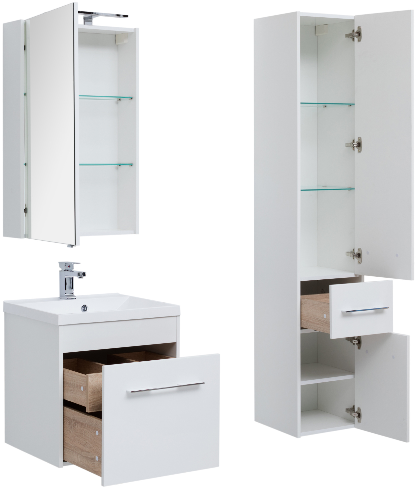 Мебель для ванной Aquanet Августа 58 белая фото в интернет-магазине «Wasser-Haus.ru»