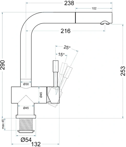 Смеситель для кухни Seaman Eco Venice SSN-0912P-GL gun light фото в интернет-магазине «Wasser-Haus.ru»