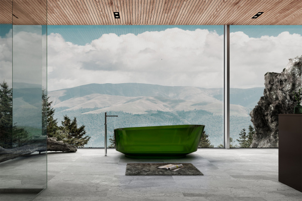 Прозрачная ванна ABBER Kristall AT9706Emerald зеленая фото в интернет-магазине «Wasser-Haus.ru»
