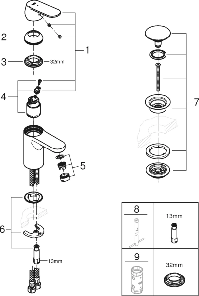 Смеситель Grohe Eurosmart Cosmopolitan 23927000 хром фото в интернет-магазине «Wasser-Haus.ru»