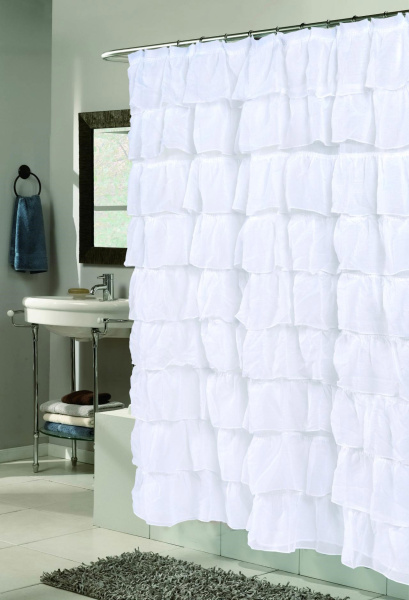 Штора для ванной Carnation Home Fashions Carmen белая фото в интернет-магазине «Wasser-Haus.ru»