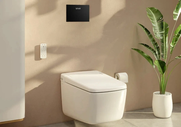 Унитаз подвесной VitrA V-Care Prime 7231B403-6216 безободковый, с биде и микролифтом фото в интернет-магазине «Wasser-Haus.ru»