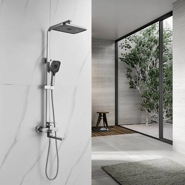 Душевая стойка Shevanik S7036L, сатин фото в интернет-магазине «Wasser-Haus.ru»
