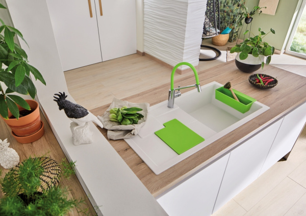 Смеситель Blanco Viu-S 524813 для кухонной мойки, 4 цветных съемных шланга фото в интернет-магазине «Wasser-Haus.ru»