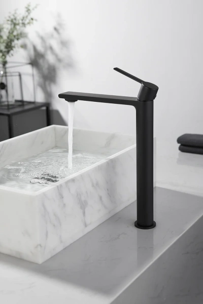 Смеситель для раковины Kaiser Serio 05411-9 матовый черный фото в интернет-магазине «Wasser-Haus.ru»