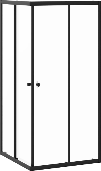 Комплект Душевой уголок DIWO Анапа 90х90, профиль черный матовый с Линейным трапом CK DRAIN 1105-00165 65 см и Душевой стойкой STWORKI Муле HDB263LY-BK фото в интернет-магазине «Wasser-Haus.ru»