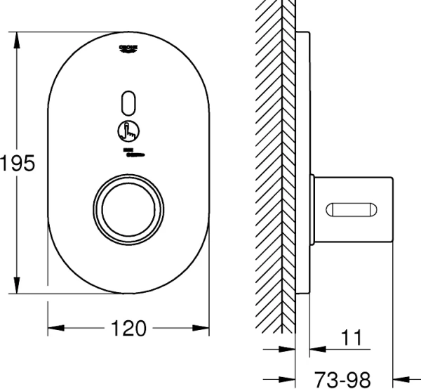 Термостатический смеситель встраиваемый Grohe Eurosmart Cosmopolitan E Special 36456000 для душа, хром фото в интернет-магазине «Wasser-Haus.ru»