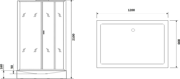 Душевая кабина Niagara Premium NG-6912-01QL BLACK 120х80х210 левая, черная фото в интернет-магазине «Wasser-Haus.ru»