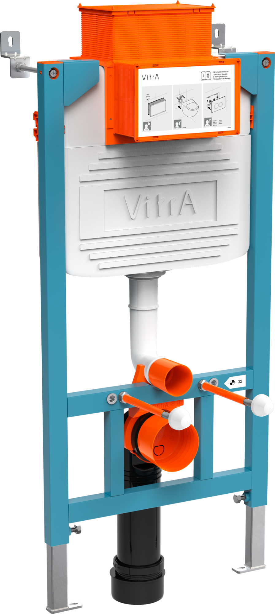Система инсталляции для унитазов VitrA 800-2016 с кнопкой смыва, хром фото в интернет-магазине «Wasser-Haus.ru»