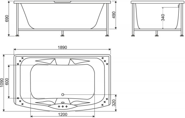 Акриловая ванна BelBagno BB105-190-110 190x110, без каркаса фото в интернет-магазине «Wasser-Haus.ru»