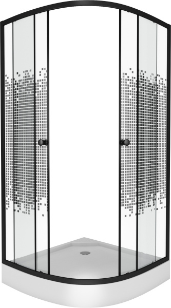 Душевой уголок Niagara Eco NG-003-14 black мозаика, с поддоном фото в интернет-магазине «Wasser-Haus.ru»