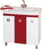 Мебель для ванной Misty Эллада 75 белая, красная фото в интернет-магазине «Wasser-Haus.ru»