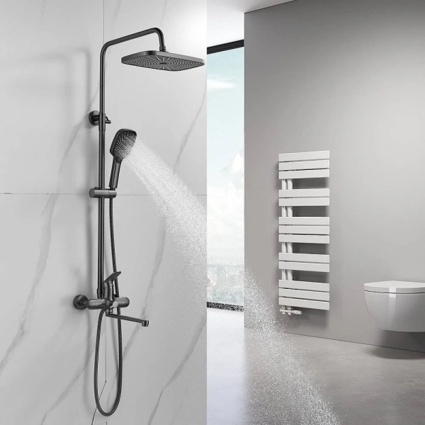 Душевая стойка Raffine F3685T, оружейная сталь фото в интернет-магазине «Wasser-Haus.ru»