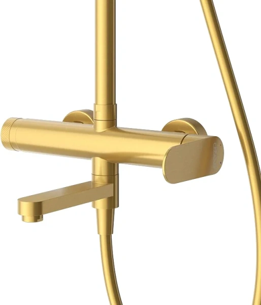 Душевая стойка Cezares Stylus STYLUS-CVD-BORO, со смесителем и изливом, брашированное золото фото в интернет-магазине «Wasser-Haus.ru»