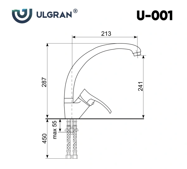 Смеситель для кухни Ulgran U-001-344 ультра-черный фото в интернет-магазине «Wasser-Haus.ru»