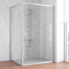 Душевой уголок Vegas Glass ZP+ZPV 110*100 07 01 профиль матовый хром, стекло прозрачное фото в интернет-магазине «Wasser-Haus.ru»