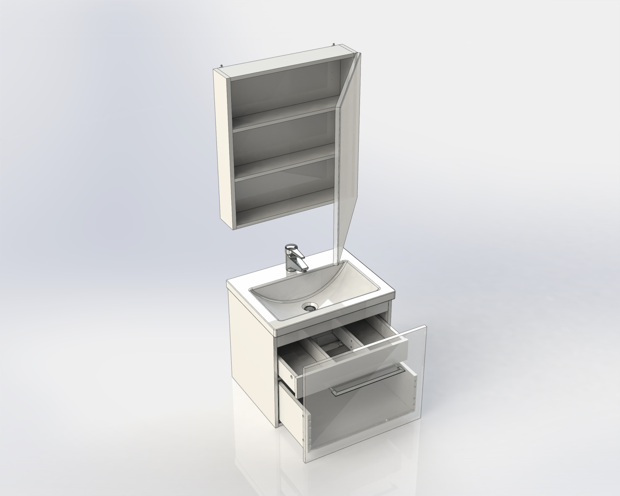 Мебель для ванной Aquanet Порто 60 белая фото в интернет-магазине «Wasser-Haus.ru»