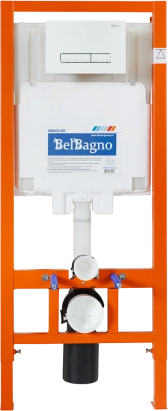 Комплект Унитаз подвесной BelBagno Due BB3103CHR/SC безободковый, с микролифтом + Система инсталляции для унитазов BelBagno BB002-80 с кнопкой смыва BB018-GV-BI фото в интернет-магазине «Wasser-Haus.ru»