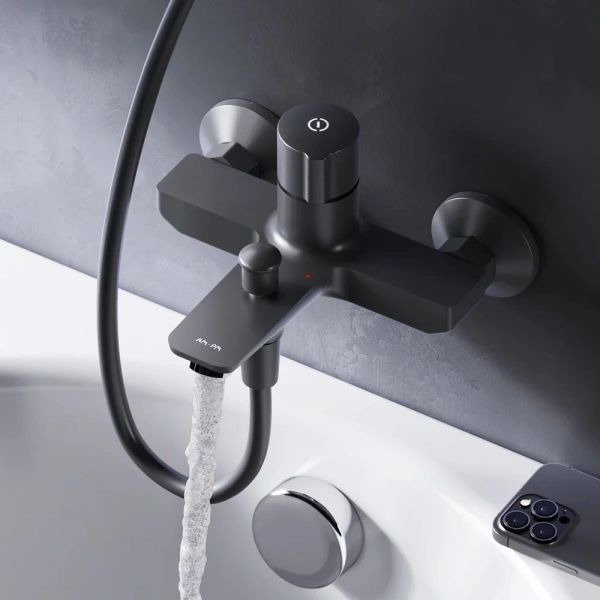 Смеситель для ванны с душем AM.PM X-Joy TouchReel F85A10522 черный фото в интернет-магазине «Wasser-Haus.ru»