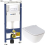 Комплект  Унитаз подвесной Geberit Smyle Square + Система инсталляции для унитазов Geberit Duofix Платтенбау 458.125.11.1 4 в 1 с кнопкой смыва фото в интернет-магазине «Wasser-Haus.ru»