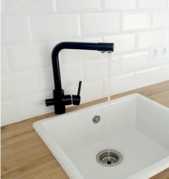 Смеситель для кухни Ledeme L4055B-3 черный фото в интернет-магазине «Wasser-Haus.ru»
