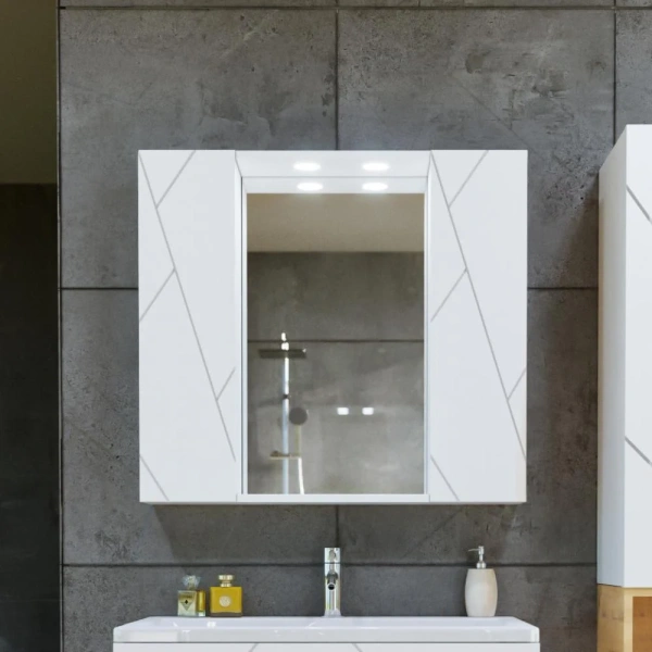 Шкаф Бриклаер Кристалл 20 белый матовый фото в интернет-магазине «Wasser-Haus.ru»