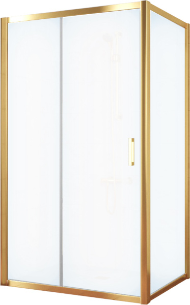 Душевой уголок Vegas Glass ZP+ZPV TUR NOVO 120*80 09 10 профиль золото, стекло сатин фото в интернет-магазине «Wasser-Haus.ru»