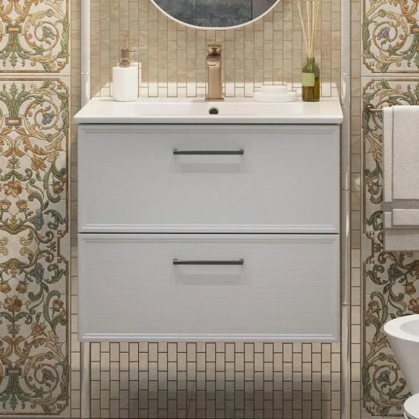 Мебель для ванной Kerama Marazzi Piano Classic 65 подвесная, ясень белый матовый фото в интернет-магазине «Wasser-Haus.ru»