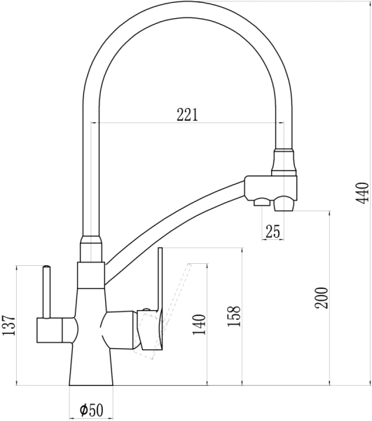Смеситель для кухни Savol S-L1805C-02 с гибким изливом фото в интернет-магазине «Wasser-Haus.ru»