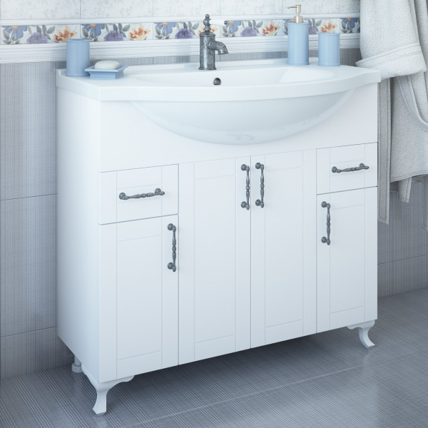 Мебель для ванной Sanflor Глория 105 белая фото в интернет-магазине «Wasser-Haus.ru»