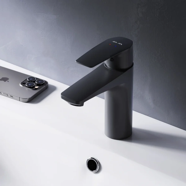 Смеситель для раковины AM.PM Gem F90A02122 черный фото в интернет-магазине «Wasser-Haus.ru»