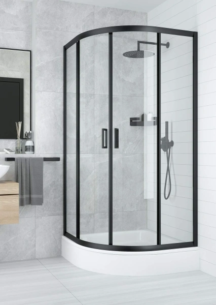 Душевой уголок Cerutti Spa Viva 100B 100x100, профиль черный фото в интернет-магазине «Wasser-Haus.ru»