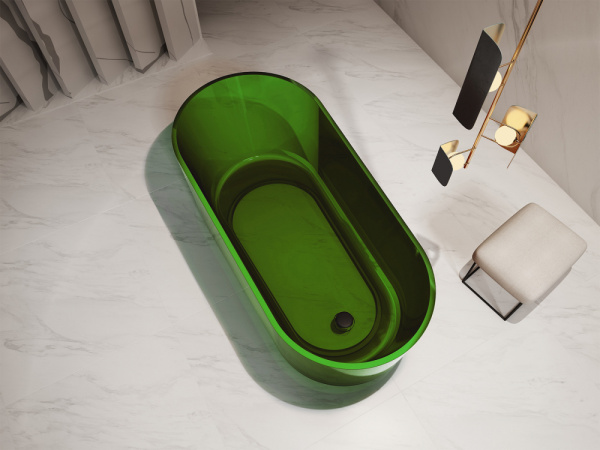 Прозрачная ванна ABBER Kristall AT9706Emerald зеленая фото в интернет-магазине «Wasser-Haus.ru»
