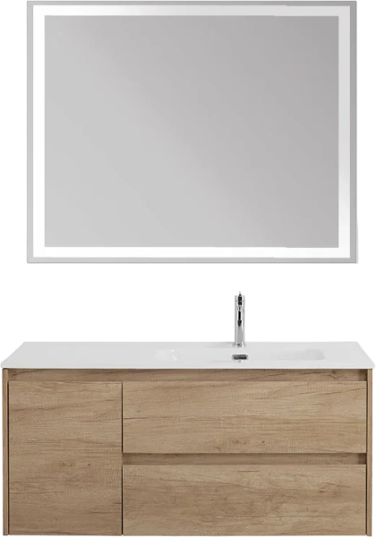 Мебель для ванной комнаты BelBagno Kraft 100 R, 2 ящика, дверца, rovere nebrasca nature фото в интернет-магазине «Wasser-Haus.ru»