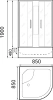 Душевая кабина Parly Effect TMF901 85х85, с высоким поддоном, без крыши, профиль белый, стекло матовое фото в интернет-магазине «Wasser-Haus.ru»