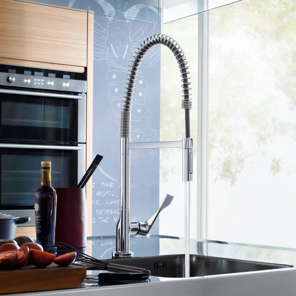 Смеситель для кухни Axor Citterio Semi-Pro 39840000 хром, с гибким изливом фото в интернет-магазине «Wasser-Haus.ru»