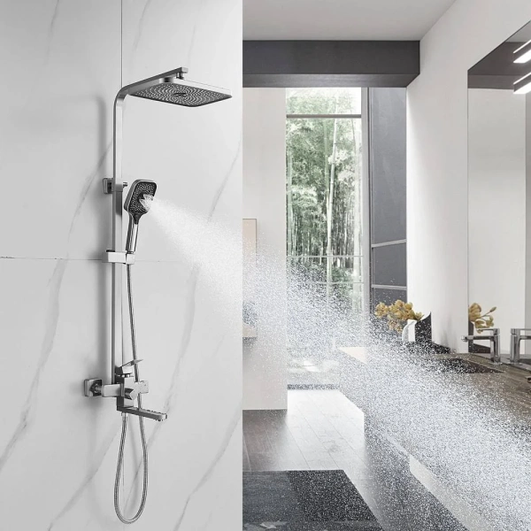 Душевая стойка Shevanik S7036L, сатин фото в интернет-магазине «Wasser-Haus.ru»