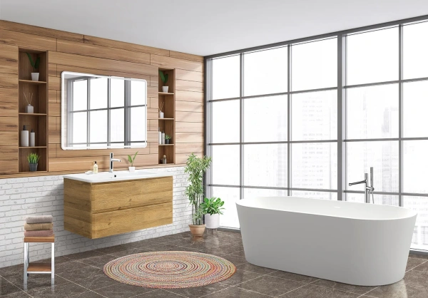 Мебель для ванной комнаты BelBagno Albano-Cer 105 подвесная, rovere rustico фото в интернет-магазине «Wasser-Haus.ru»