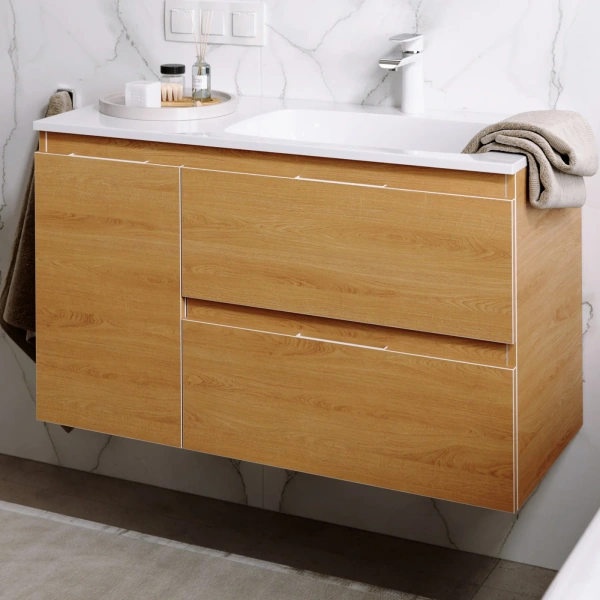 Мебель для ванной Aqwella 5 stars Accent 90 R, дуб золотой фото в интернет-магазине «Wasser-Haus.ru»