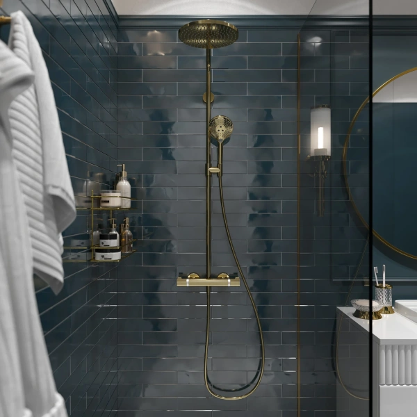 Душевая стойка Hansgrohe Raindance Select S 240 1jet 27633990 Showerpipe, полированное золото фото в интернет-магазине «Wasser-Haus.ru»