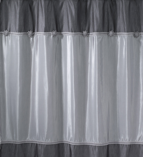 Штора для ванной Avanti Braided Medallion Silver фото в интернет-магазине «Wasser-Haus.ru»