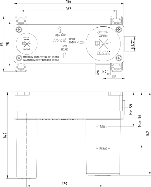 Смеситель для раковины E.C.A. Tiera 102167605EX-K С ВНУТРЕННЕЙ ЧАСТЬЮ хром фото в интернет-магазине «Wasser-Haus.ru»