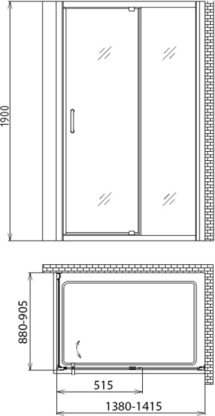 Душевой уголок Gemy Sunny Bay S28191E-A90 140х90 см фото в интернет-магазине «Wasser-Haus.ru»