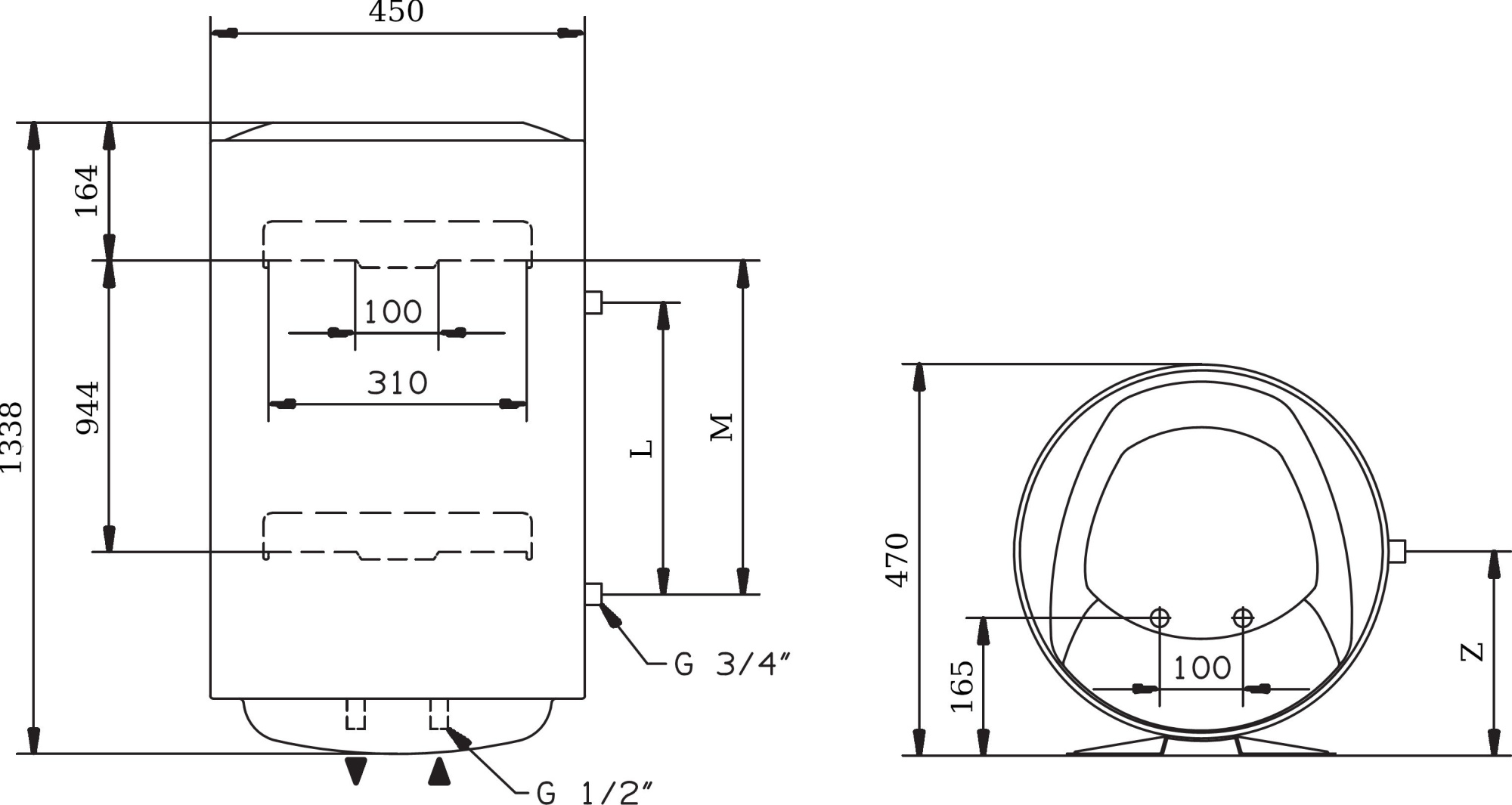 Водонагреватель Ariston PRO1 ECO ABS PW 150 V фото в интернет-магазине «Wasser-Haus.ru»