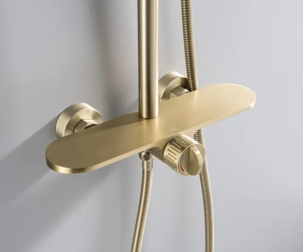 Душевая стойка Bronze de Luxe Icon 80112CG, матовое золото фото в интернет-магазине «Wasser-Haus.ru»