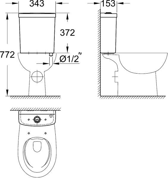 Бачок для унитаза Grohe Bau Ceramic 39436000 фото в интернет-магазине «Wasser-Haus.ru»