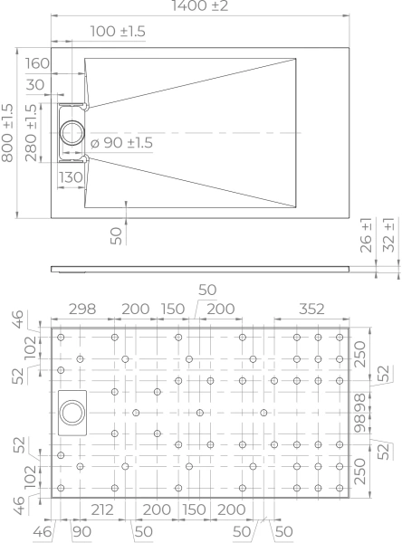 Поддон для душа RGW TUS W 140x80 фото в интернет-магазине «Wasser-Haus.ru»