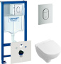 Комплект  Система инсталляции для унитазов Grohe Rapid SL 38929000 4 в 1 с кнопкой смыва + Унитаз подвесной Villeroy & Boch O.novo 5688 H1 01 alpin, с фото в интернет-магазине «Wasser-Haus.ru»